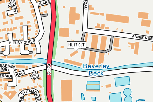 HU17 0JT map - OS OpenMap – Local (Ordnance Survey) HU17 0JT map - OS OpenMap – Local (Ordnance Survey)