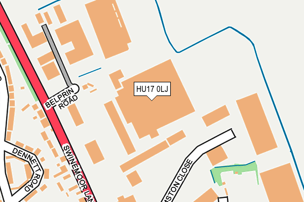 HU17 0LJ map - OS OpenMap – Local (Ordnance Survey) HU17 0LJ map - OS OpenMap – Local (Ordnance Survey)