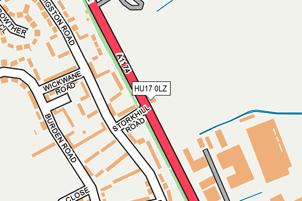 HU17 0LZ map - OS OpenMap – Local (Ordnance Survey)