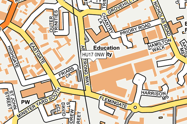 HU17 0NW map - OS OpenMap – Local (Ordnance Survey) HU17 0NW map - OS OpenMap – Local (Ordnance Survey)