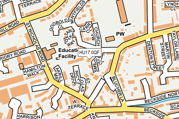 HU17 0QF map - OS OpenMap – Local (Ordnance Survey) HU17 0QF map - OS OpenMap – Local (Ordnance Survey)