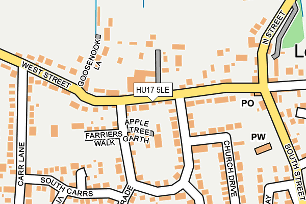 HU17 5LE map - OS OpenMap – Local (Ordnance Survey) HU17 5LE map - OS OpenMap – Local (Ordnance Survey)