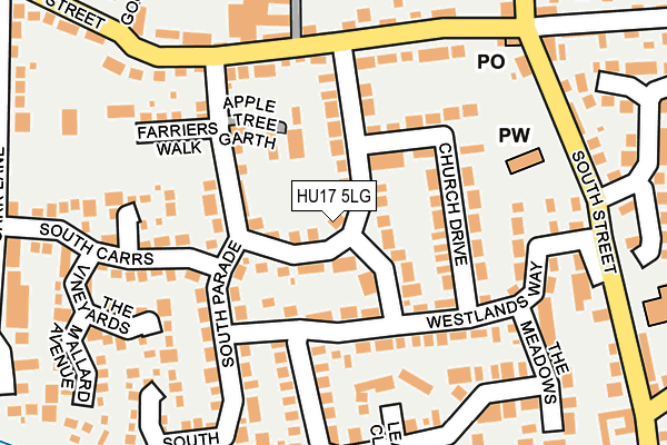 HU17 5LG map - OS OpenMap – Local (Ordnance Survey)