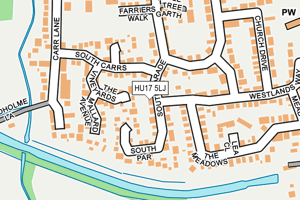 HU17 5LJ map - OS OpenMap – Local (Ordnance Survey)
