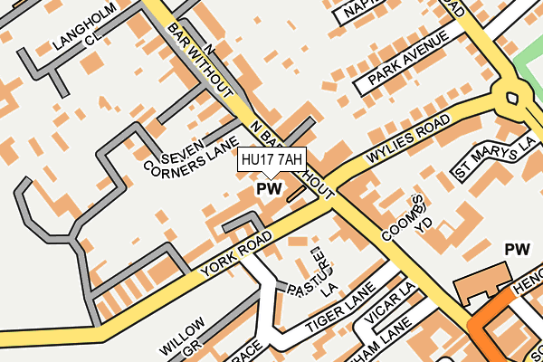 HU17 7AH map - OS OpenMap – Local (Ordnance Survey) HU17 7AH map - OS OpenMap – Local (Ordnance Survey)