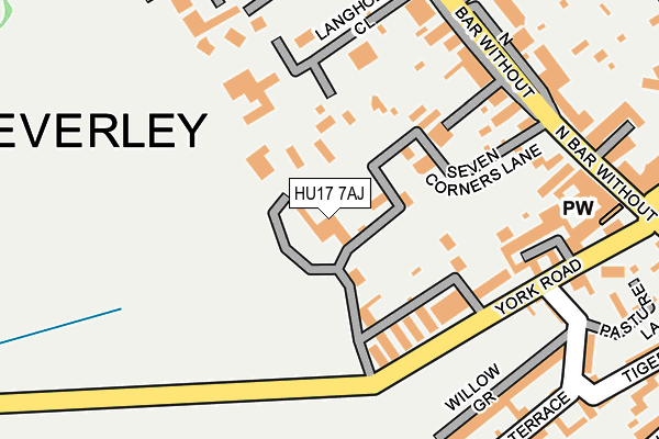 HU17 7AJ map - OS OpenMap – Local (Ordnance Survey)