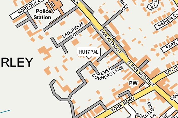 HU17 7AL map - OS OpenMap – Local (Ordnance Survey) HU17 7AL map - OS OpenMap – Local (Ordnance Survey)