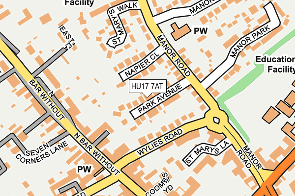 HU17 7AT map - OS OpenMap – Local (Ordnance Survey) HU17 7AT map - OS OpenMap – Local (Ordnance Survey)