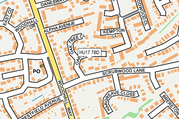 HU17 7BD map - OS OpenMap – Local (Ordnance Survey) HU17 7BD map - OS OpenMap – Local (Ordnance Survey)