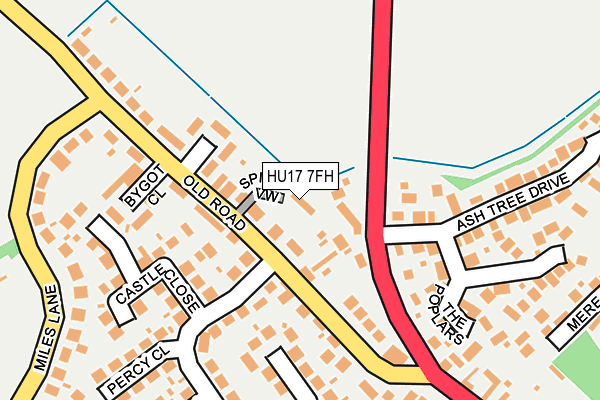 HU17 7FH map - OS OpenMap – Local (Ordnance Survey) HU17 7FH map - OS OpenMap – Local (Ordnance Survey)