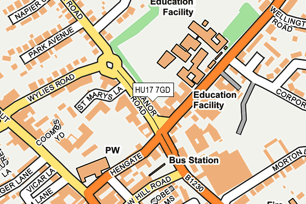 HU17 7GD map - OS OpenMap – Local (Ordnance Survey) HU17 7GD map - OS OpenMap – Local (Ordnance Survey)