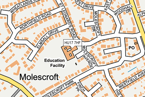 HU17 7HF map - OS OpenMap – Local (Ordnance Survey) HU17 7HF map - OS OpenMap – Local (Ordnance Survey)