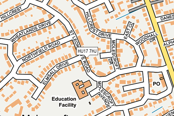 HU17 7HJ map - OS OpenMap – Local (Ordnance Survey) HU17 7HJ map - OS OpenMap – Local (Ordnance Survey)