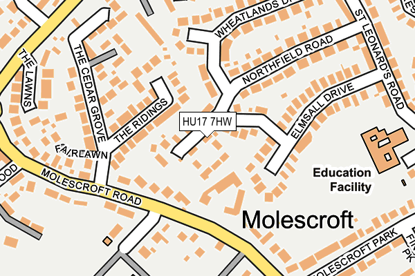 HU17 7HW map - OS OpenMap – Local (Ordnance Survey)