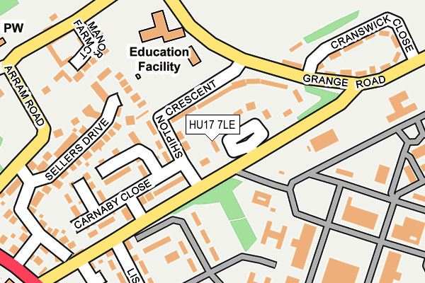 HU17 7LE map - OS OpenMap – Local (Ordnance Survey) HU17 7LE map - OS OpenMap – Local (Ordnance Survey)