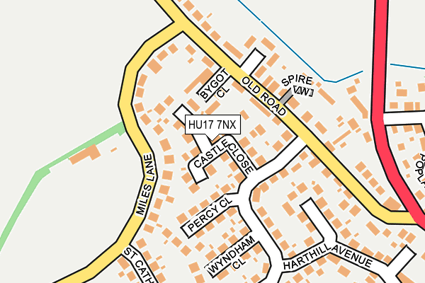 HU17 7NX map - OS OpenMap – Local (Ordnance Survey) HU17 7NX map - OS OpenMap – Local (Ordnance Survey)