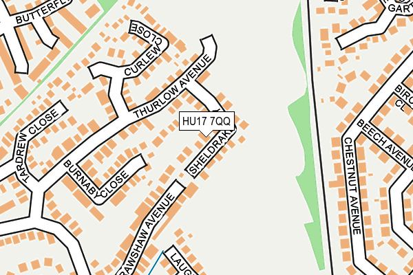 HU17 7QQ map - OS OpenMap – Local (Ordnance Survey) HU17 7QQ map - OS OpenMap – Local (Ordnance Survey)