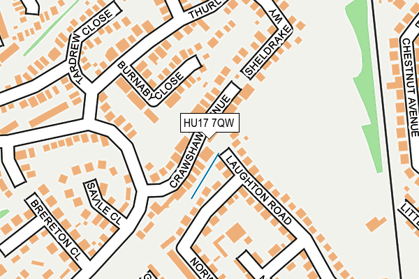 HU17 7QW map - OS OpenMap – Local (Ordnance Survey) HU17 7QW map - OS OpenMap – Local (Ordnance Survey)