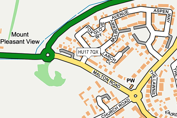 HU17 7QX map - OS OpenMap – Local (Ordnance Survey)