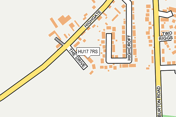 HU17 7RS map - OS OpenMap – Local (Ordnance Survey)