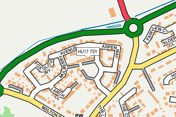 HU17 7SY map - OS OpenMap – Local (Ordnance Survey) HU17 7SY map - OS OpenMap – Local (Ordnance Survey)