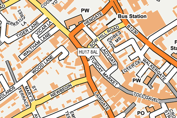 HU17 8AL map - OS OpenMap – Local (Ordnance Survey) HU17 8AL map - OS OpenMap – Local (Ordnance Survey)