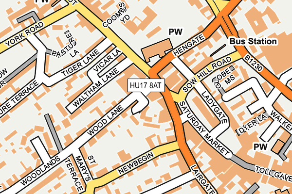 HU17 8AT map - OS OpenMap – Local (Ordnance Survey) HU17 8AT map - OS OpenMap – Local (Ordnance Survey)