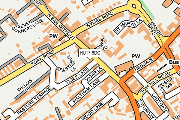 HU17 8DG map - OS OpenMap – Local (Ordnance Survey) HU17 8DG map - OS OpenMap – Local (Ordnance Survey)