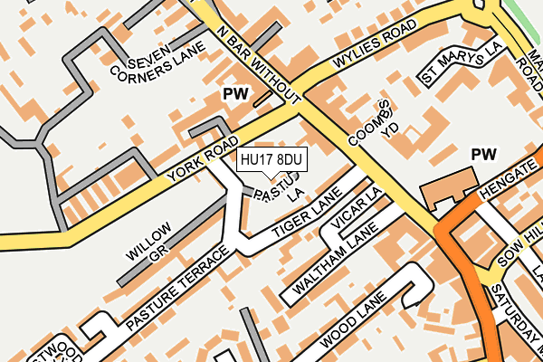 HU17 8DU map - OS OpenMap – Local (Ordnance Survey) HU17 8DU map - OS OpenMap – Local (Ordnance Survey)