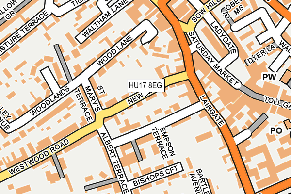 HU17 8EG map - OS OpenMap – Local (Ordnance Survey) HU17 8EG map - OS OpenMap – Local (Ordnance Survey)