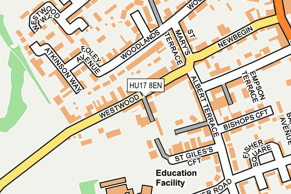 HU17 8EN map - OS OpenMap – Local (Ordnance Survey) HU17 8EN map - OS OpenMap – Local (Ordnance Survey)