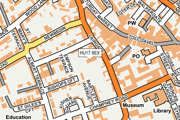 HU17 8EX map - OS OpenMap – Local (Ordnance Survey) HU17 8EX map - OS OpenMap – Local (Ordnance Survey)