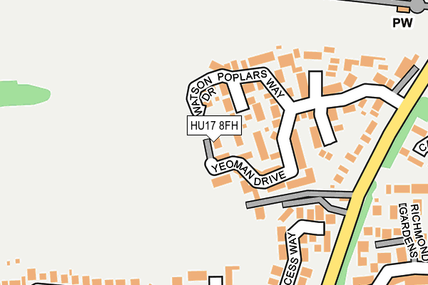 HU17 8FH map - OS OpenMap – Local (Ordnance Survey) HU17 8FH map - OS OpenMap – Local (Ordnance Survey)