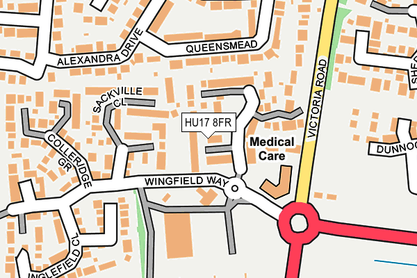HU17 8FR map - OS OpenMap – Local (Ordnance Survey) HU17 8FR map - OS OpenMap – Local (Ordnance Survey)
