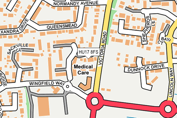 HU17 8FS map - OS OpenMap – Local (Ordnance Survey) HU17 8FS map - OS OpenMap – Local (Ordnance Survey)
