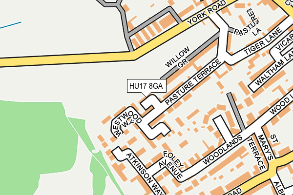 HU17 8GA map - OS OpenMap – Local (Ordnance Survey) HU17 8GA map - OS OpenMap – Local (Ordnance Survey)