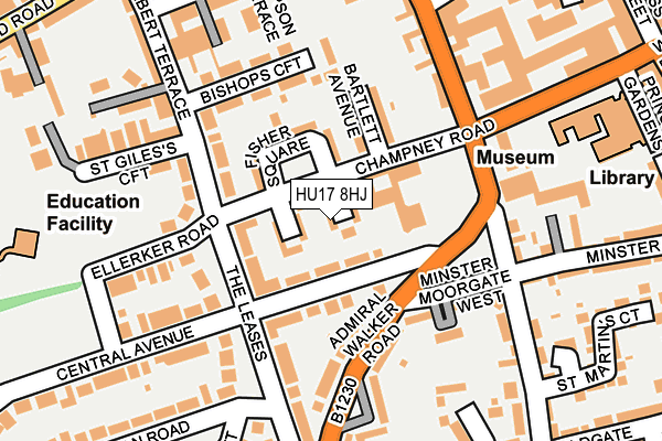 HU17 8HJ map - OS OpenMap – Local (Ordnance Survey)