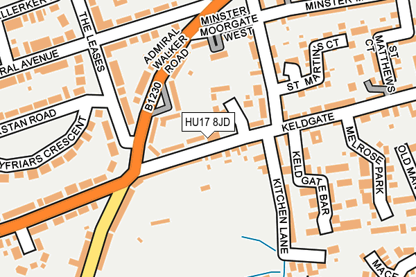 HU17 8JD map - OS OpenMap – Local (Ordnance Survey) HU17 8JD map - OS OpenMap – Local (Ordnance Survey)