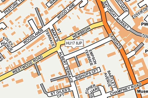 HU17 8JP map - OS OpenMap – Local (Ordnance Survey) HU17 8JP map - OS OpenMap – Local (Ordnance Survey)