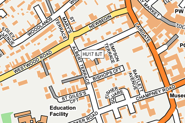 HU17 8JT map - OS OpenMap – Local (Ordnance Survey) HU17 8JT map - OS OpenMap – Local (Ordnance Survey)