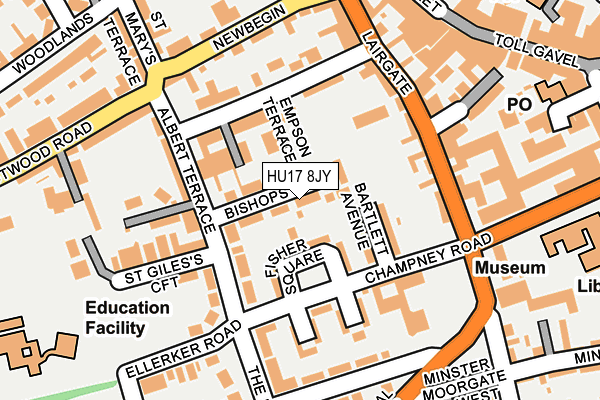 HU17 8JY map - OS OpenMap – Local (Ordnance Survey) HU17 8JY map - OS OpenMap – Local (Ordnance Survey)