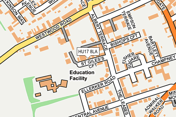 HU17 8LA map - OS OpenMap – Local (Ordnance Survey) HU17 8LA map - OS OpenMap – Local (Ordnance Survey)