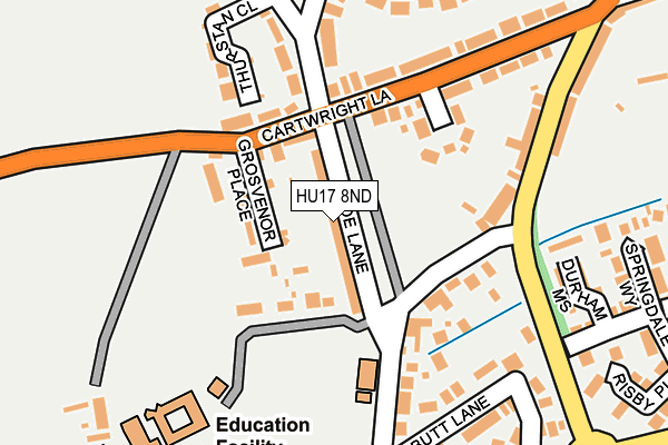 HU17 8ND map - OS OpenMap – Local (Ordnance Survey) HU17 8ND map - OS OpenMap – Local (Ordnance Survey)