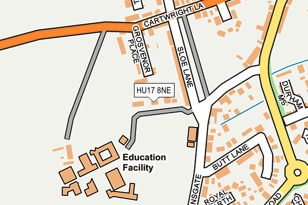 HU17 8NE map - OS OpenMap – Local (Ordnance Survey)