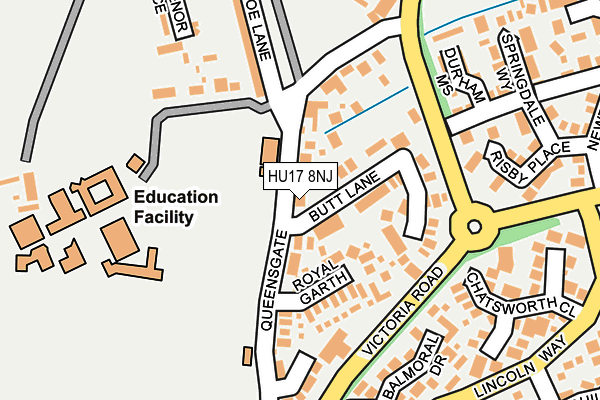 HU17 8NJ map - OS OpenMap – Local (Ordnance Survey) HU17 8NJ map - OS OpenMap – Local (Ordnance Survey)