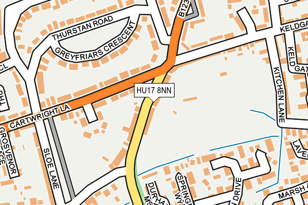 HU17 8NN map - OS OpenMap – Local (Ordnance Survey) HU17 8NN map - OS OpenMap – Local (Ordnance Survey)