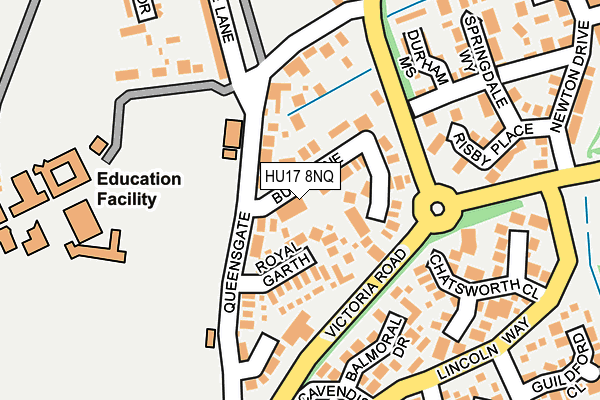HU17 8NQ map - OS OpenMap – Local (Ordnance Survey)