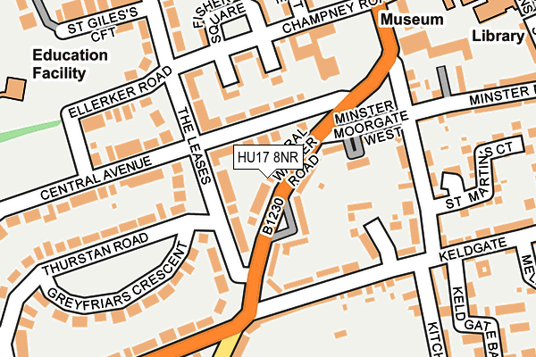 HU17 8NR map - OS OpenMap – Local (Ordnance Survey) HU17 8NR map - OS OpenMap – Local (Ordnance Survey)