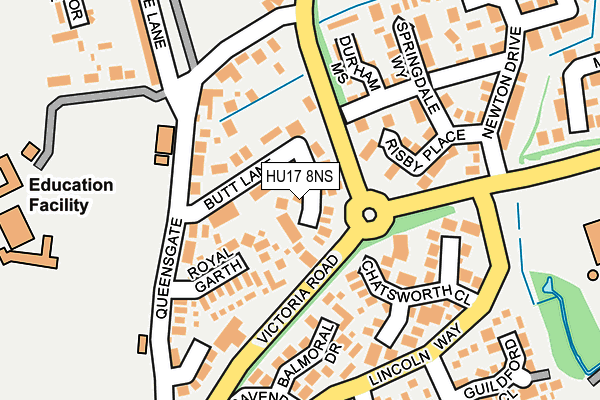 HU17 8NS map - OS OpenMap – Local (Ordnance Survey) HU17 8NS map - OS OpenMap – Local (Ordnance Survey)
