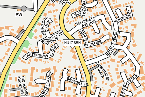 HU17 8RH map - OS OpenMap – Local (Ordnance Survey) HU17 8RH map - OS OpenMap – Local (Ordnance Survey)